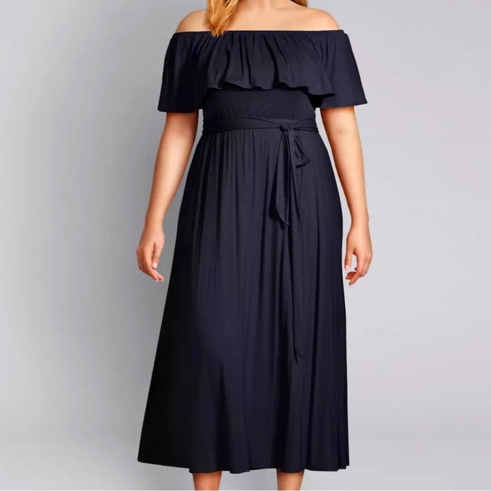 Lane Bryant Black off the shoulder Maxi Dress